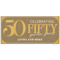 Custom Text 50th Wedding Anniversary Kraft Banner