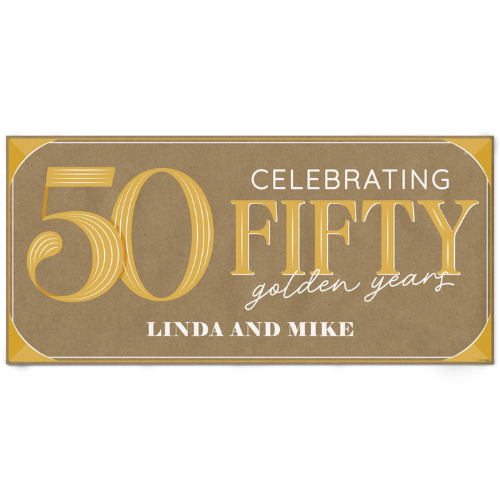 Custom Text 50th Wedding Anniversary Kraft Banner