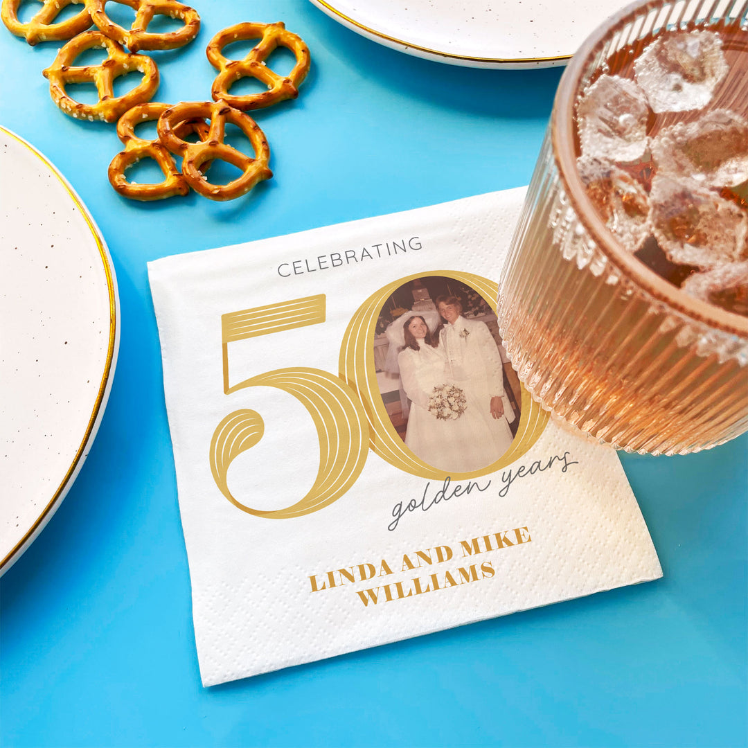 Custom Photo Napkins - 50th Wedding Anniversary