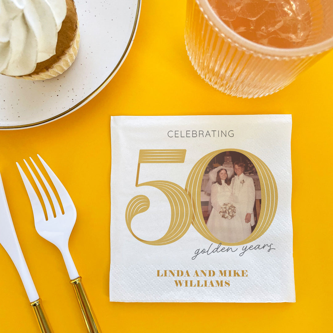 Custom Photo Napkins - 50th Wedding Anniversary