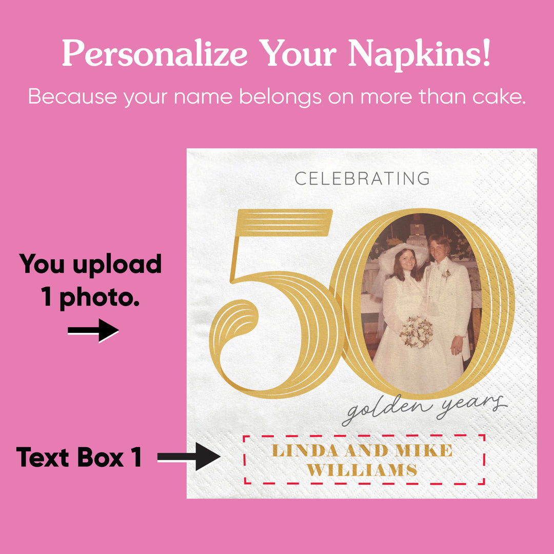 Custom Photo Napkins - 50th Wedding Anniversary