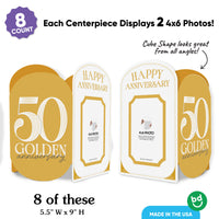 50th Wedding Anniversary Photo Centerpieces - 8 Ct