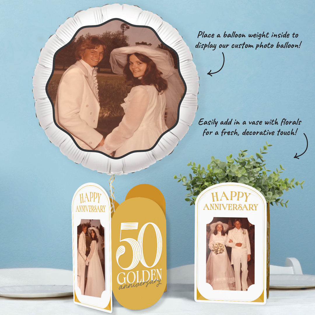50th Wedding Anniversary Photo Centerpieces - 8 Ct