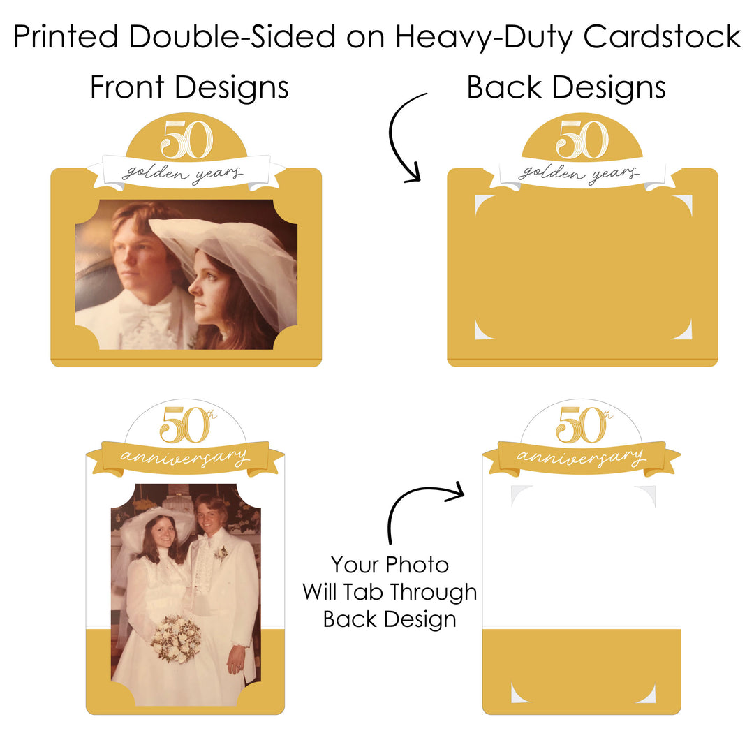 50th Wedding Anniversary Photo Table Toppers - 15 Pc