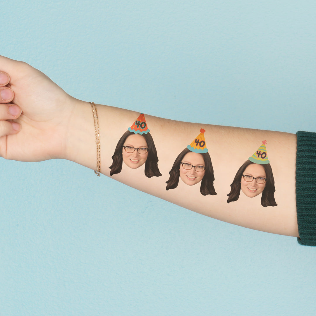 Custom Party Time Hat Temporary Tattoos - 12 Ct