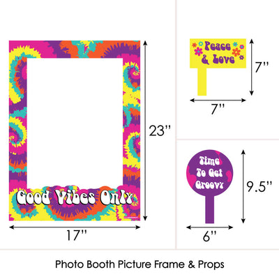 60's Hippie - 1960s Groovy Party Selfie Photo Booth Picture Frame & Props - Printed on Sturdy Material