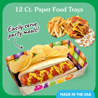 70s Disco Paper Food Trays - 12 Ct