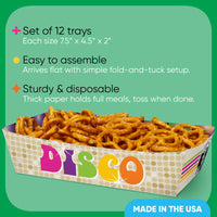 70s Disco Paper Food Trays - 12 Ct