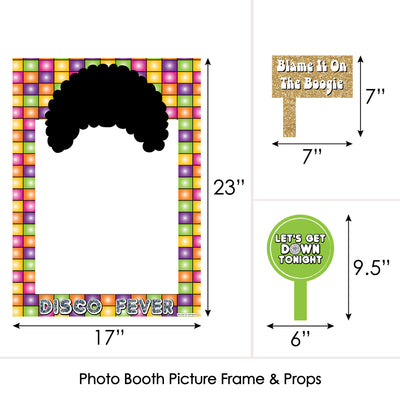 70's Disco - 1970s Disco Fever Party Selfie Photo Booth Picture Frame & Props - Printed on Sturdy Material