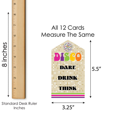 70’s Disco - 1970s Disco Fever Party Game Pickle Cards - Dare, Drink, Think Pull Tabs - Set of 12