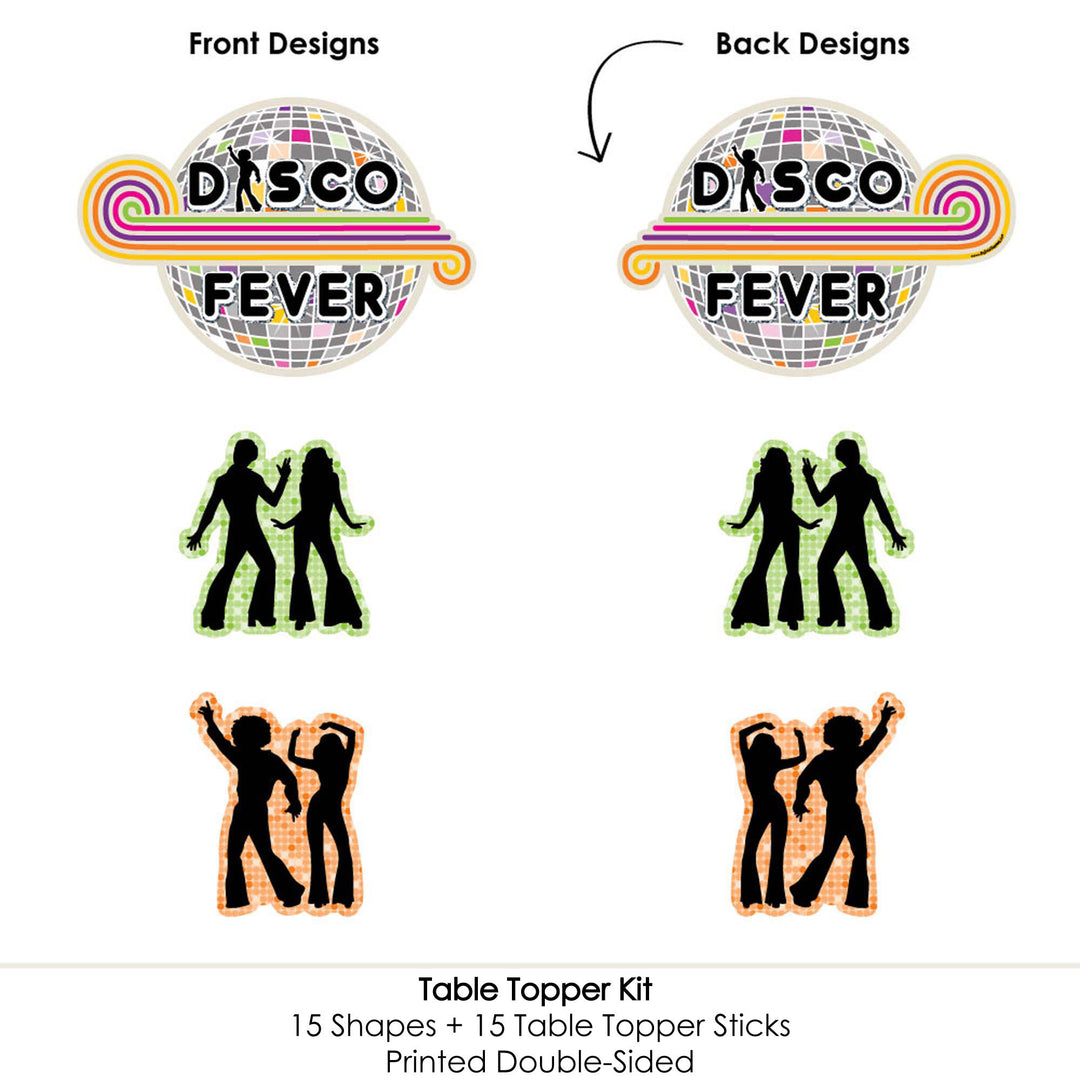 70's Disco - 1970s Disco Fever Party Centerpiece Sticks - Table Toppers - Set of 15