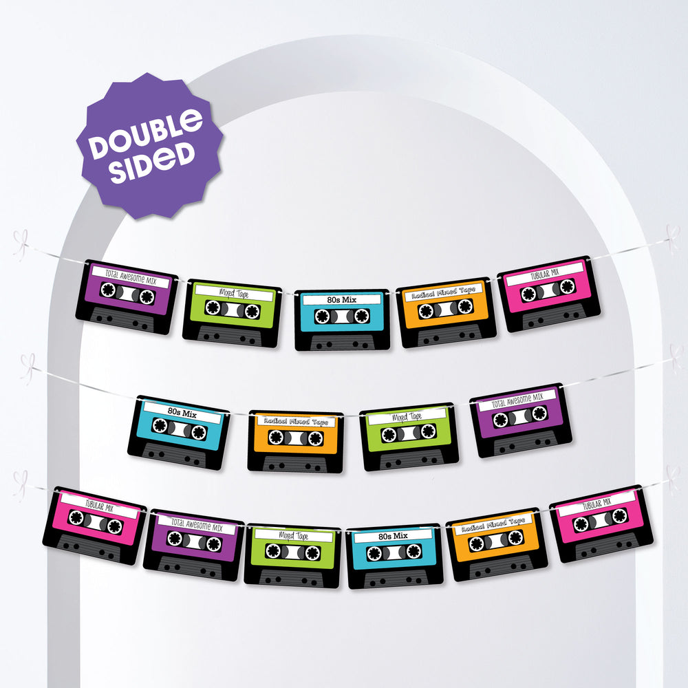80's Retro Garland Banner - 15 Pc
