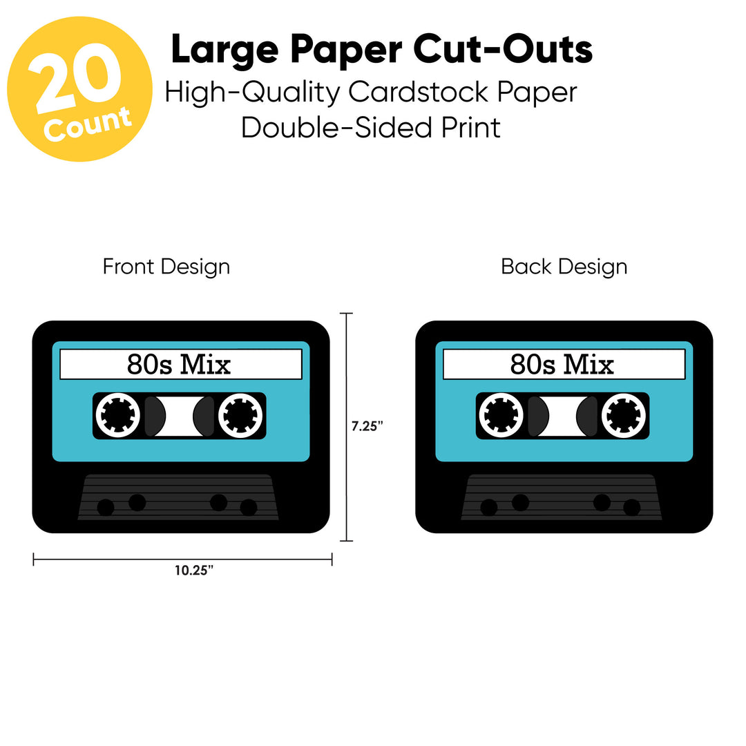 80's Retro Large Essentials - 20 Ct