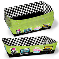 80s Retro Paper Food Trays - 12 Ct