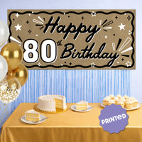 80th birthday celebration backdrop banner