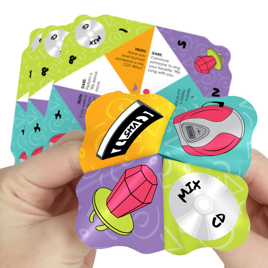 90’s Throwback - 1990s Party Cootie Catcher Game - Truth or Dare Fortune Tellers - Set of 12