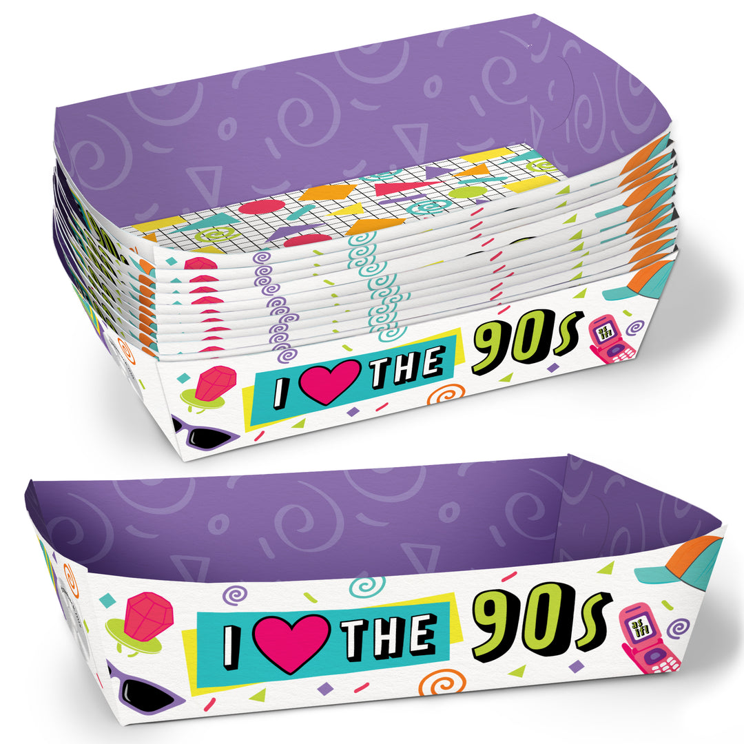 90s Throwback Paper Food Trays - 12 Ct