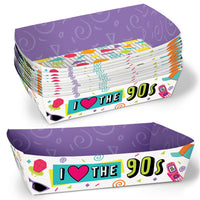 90s Throwback Paper Food Trays - 12 Ct