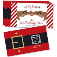 Jolly Santa Claus - Christmas Party White Elephant Gift Exchange Game Scratch Off Cards - 22 Count