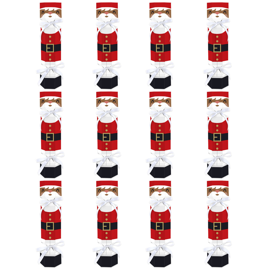 Jolly Santa Claus - No Snap Christmas Party Table Favors - DIY Cracker Boxes - Set of 12