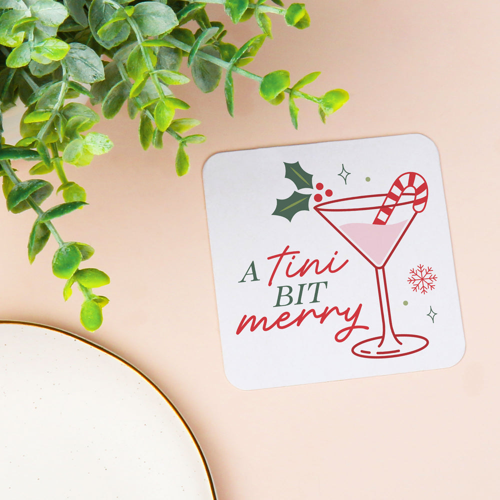 Drink Coasters - A Tini Bit Merry - 25 Ct