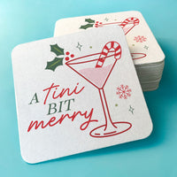 Drink Coasters - A Tini Bit Merry - 25 Ct