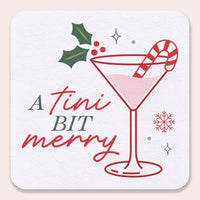 Drink Coasters - A Tini Bit Merry - 25 Ct