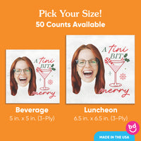 Custom Face Christmas Napkins - A Tini Bit Merry