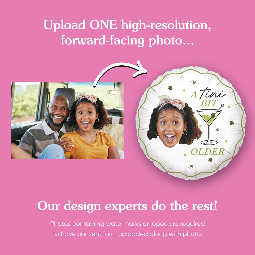 Custom Face Balloon - A Tini Bit Older - Double Sided - 1 Ct