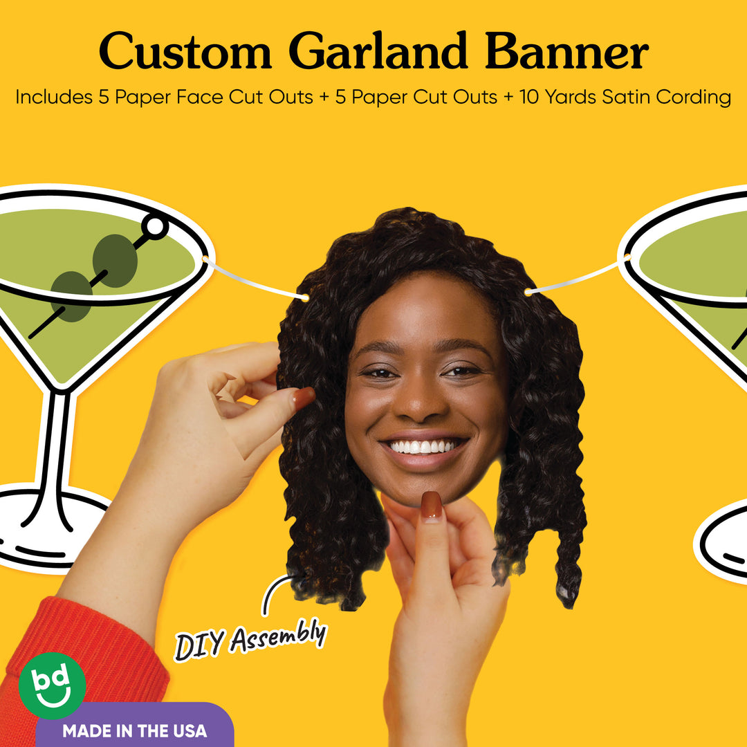 Custom Face Martini Garland Banner