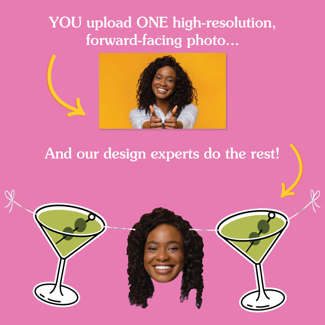 Custom Face Martini Garland Banner