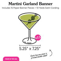 Martini Garland Banner - 15 Pc