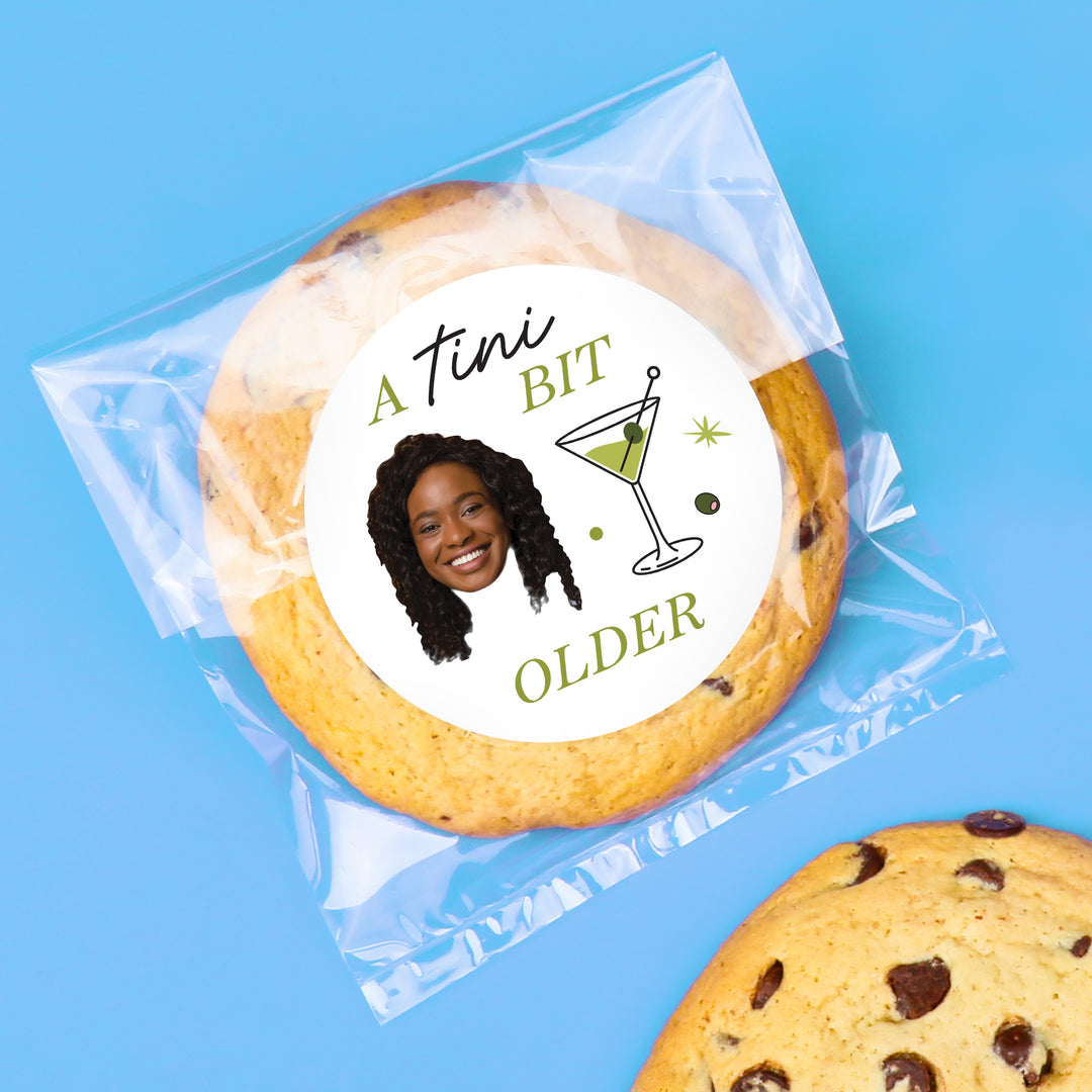 Custom Face Stickers & Clear Cookie Bags - A Tini Bit Older