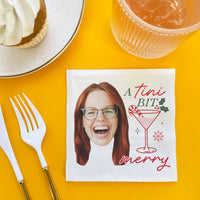 Custom Face Christmas Napkins - A Tini Bit Merry