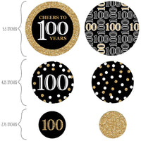 Adult 100th Birthday - Gold - Birthday Party Giant Circle Confetti - Party Decorations - Large Confetti 27 Count