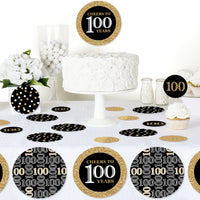 Adult 100th Birthday - Gold - Birthday Party Giant Circle Confetti - Party Decorations - Large Confetti 27 Count