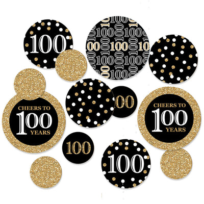 Adult 100th Birthday - Gold - Birthday Party Giant Circle Confetti - Party Decorations - Large Confetti 27 Count