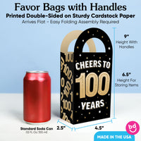 100th Birthday Paper Favor Bags - 12 Ct