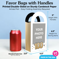 Custom Photo 100th Birthday Paper Favor Bags - 12 Ct