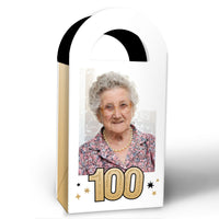 Custom Photo 100th Birthday Paper Favor Bags - 12 Ct