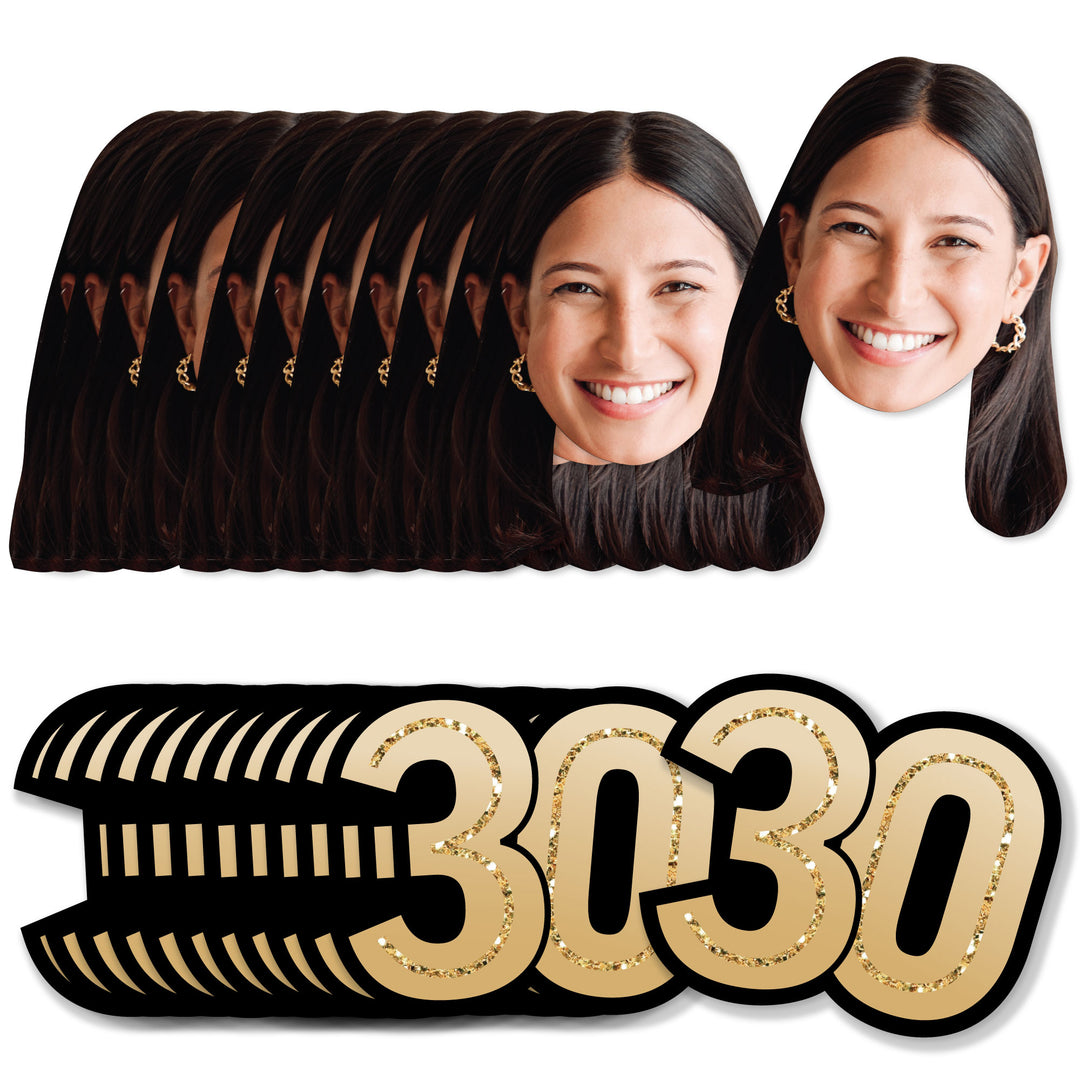 Custom 30th birthday fun face mini cutouts party decorations