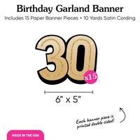 30th Birthday Garland Banner - 15 Pc