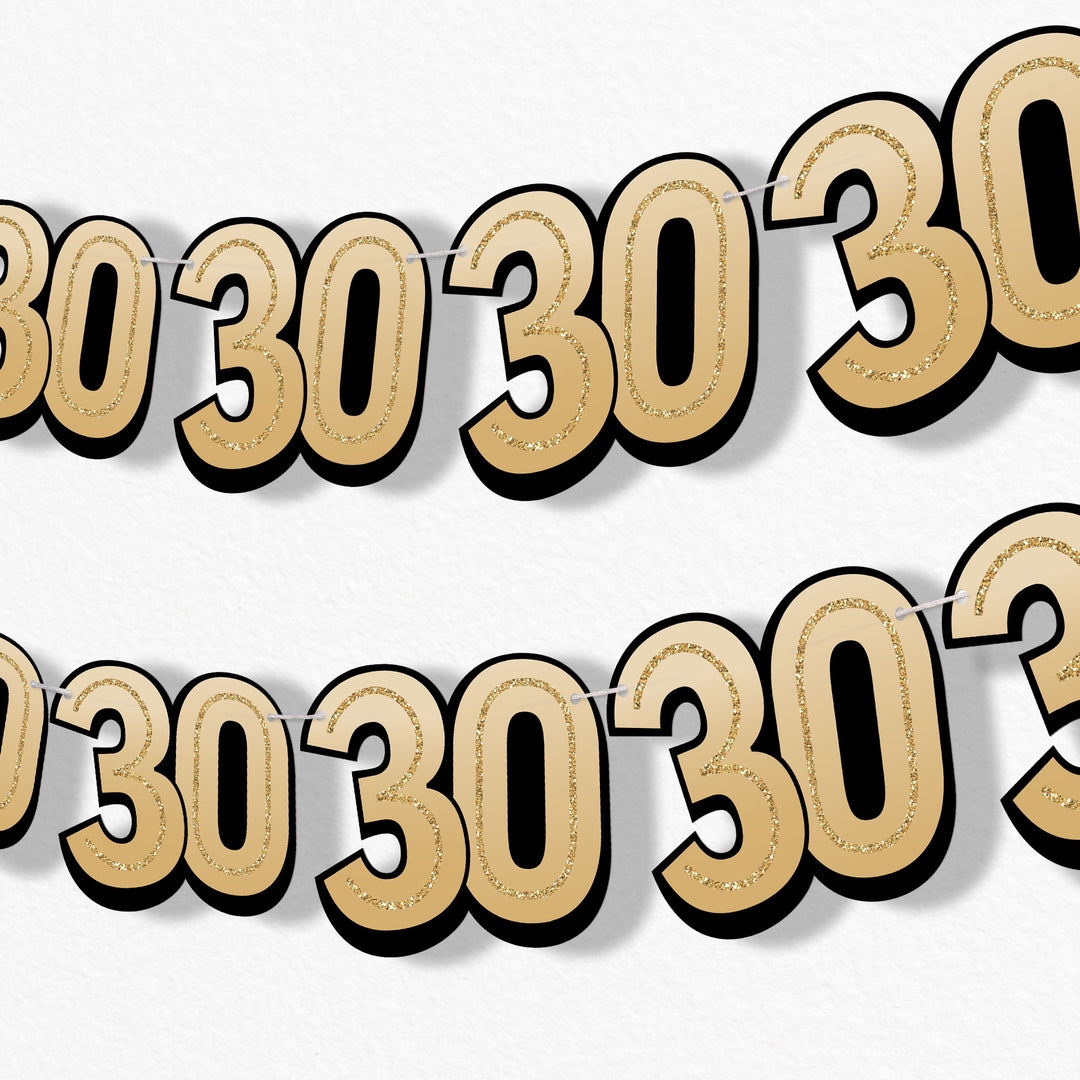 30th Birthday Garland Banner - 15 Pc