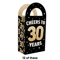 30th Birthday Paper Favor Bags - 12 Ct