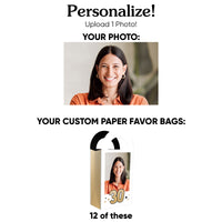 Custom Photo 30th Birthday Paper Favor Bags - 12 Ct