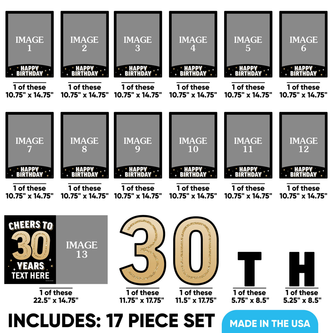 Custom Photo 30th Birthday Party Yard Sign Set