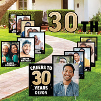 Custom Photo 30th Birthday Party Yard Sign Set