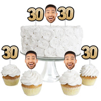 Custom Fun Face 30th Birthday Treat Picks - 24 Ct