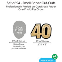 12 face cut outs and 12 number cut outs for 40th birthday table decor