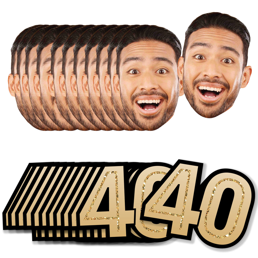 Custom 40th birthday fun face and number mini cutouts